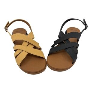 Size 6 Solely Jane Flat Brown Base w/ Capri Tan + Onyx Tops New In Bag